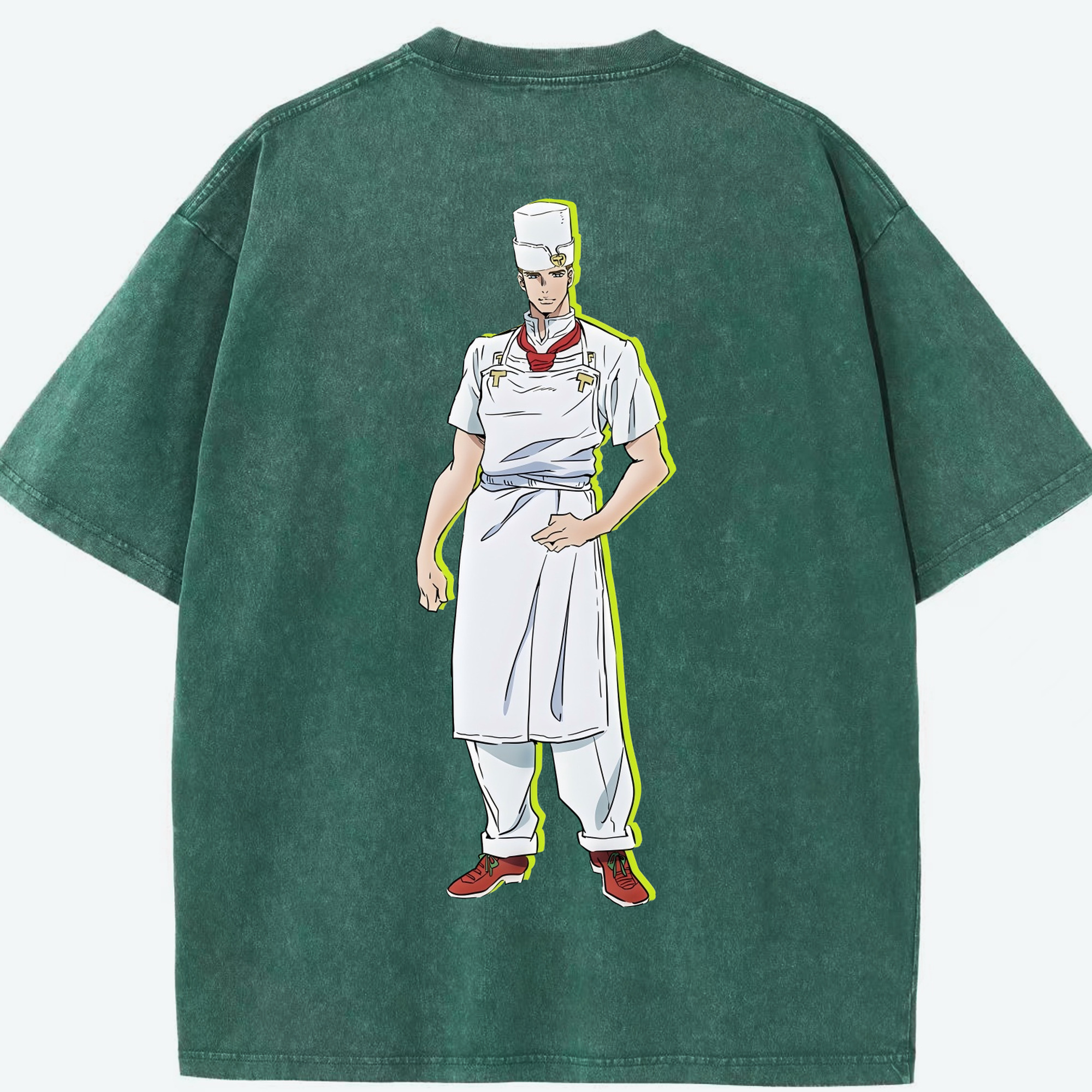 （画像用） ジョジョの奇妙な冒険 Tonio Trussardi JoJo's Bizarre Adventure トニオ?トラッサルディ 綿100% ヴィンテージ風 半袖Tシャツ（背面プリント）